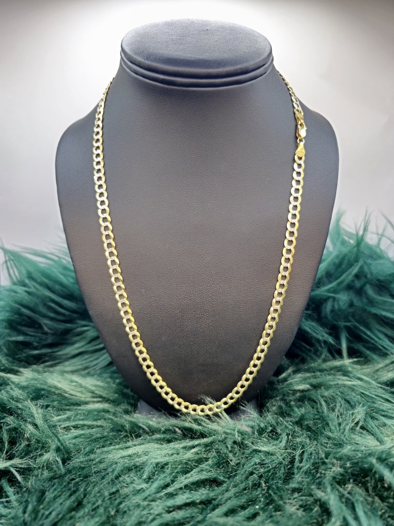 CADENA CUBANA/ITALIANA DIAMANTADA 14 KT Weight 18.5 G