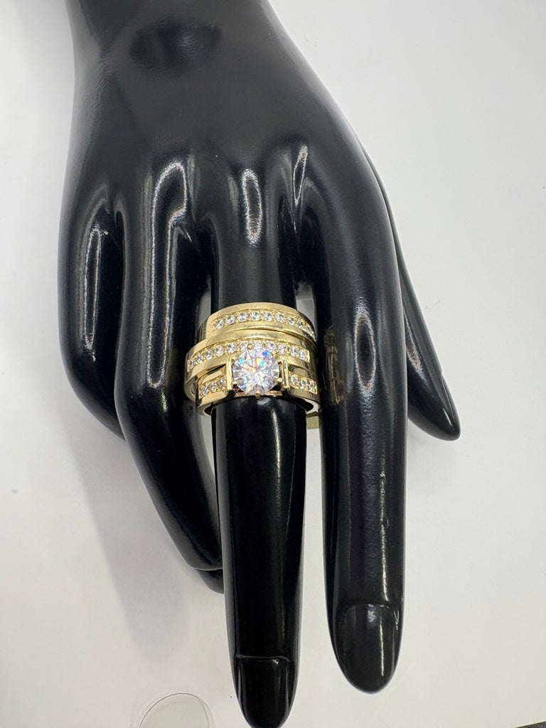 ANILLOS TRIO COMPROMISO 14 KT Weight 10.0 G