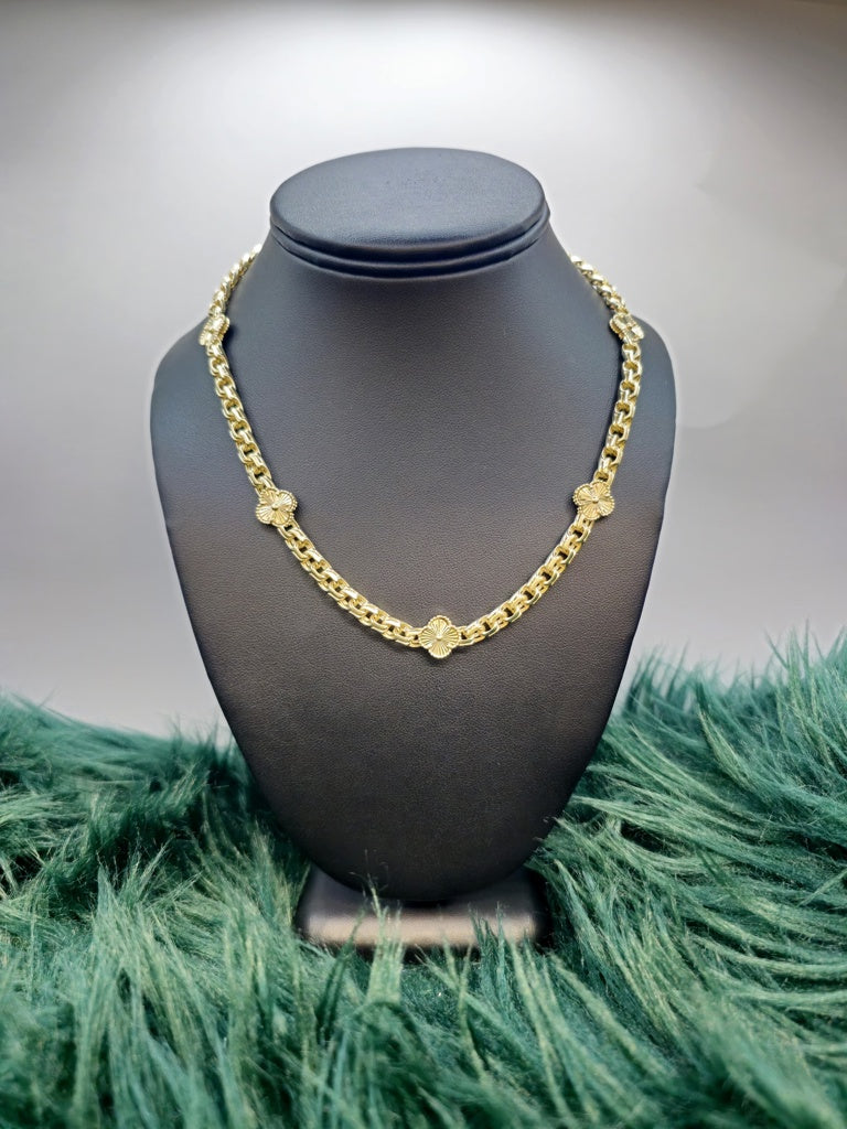 CADENA CHINESE LINK CLOVER GOLD 14 KT Size "18" Weight 33.8 G