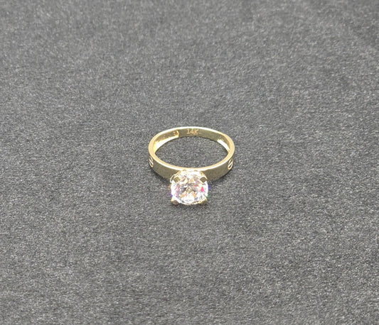 CARTIER SOLITAIRE RINGS 14 KT Size "7" Weight 2.9 G