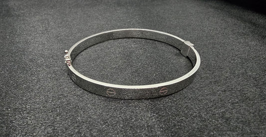 CARTIER WHITE GOLD BANGLE BRACELET 14 KT Weight 10.4 G