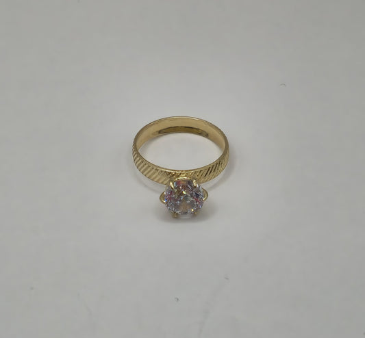 SOLITAIRE RINGS 14 KT Size "7" Weight 2.6 G