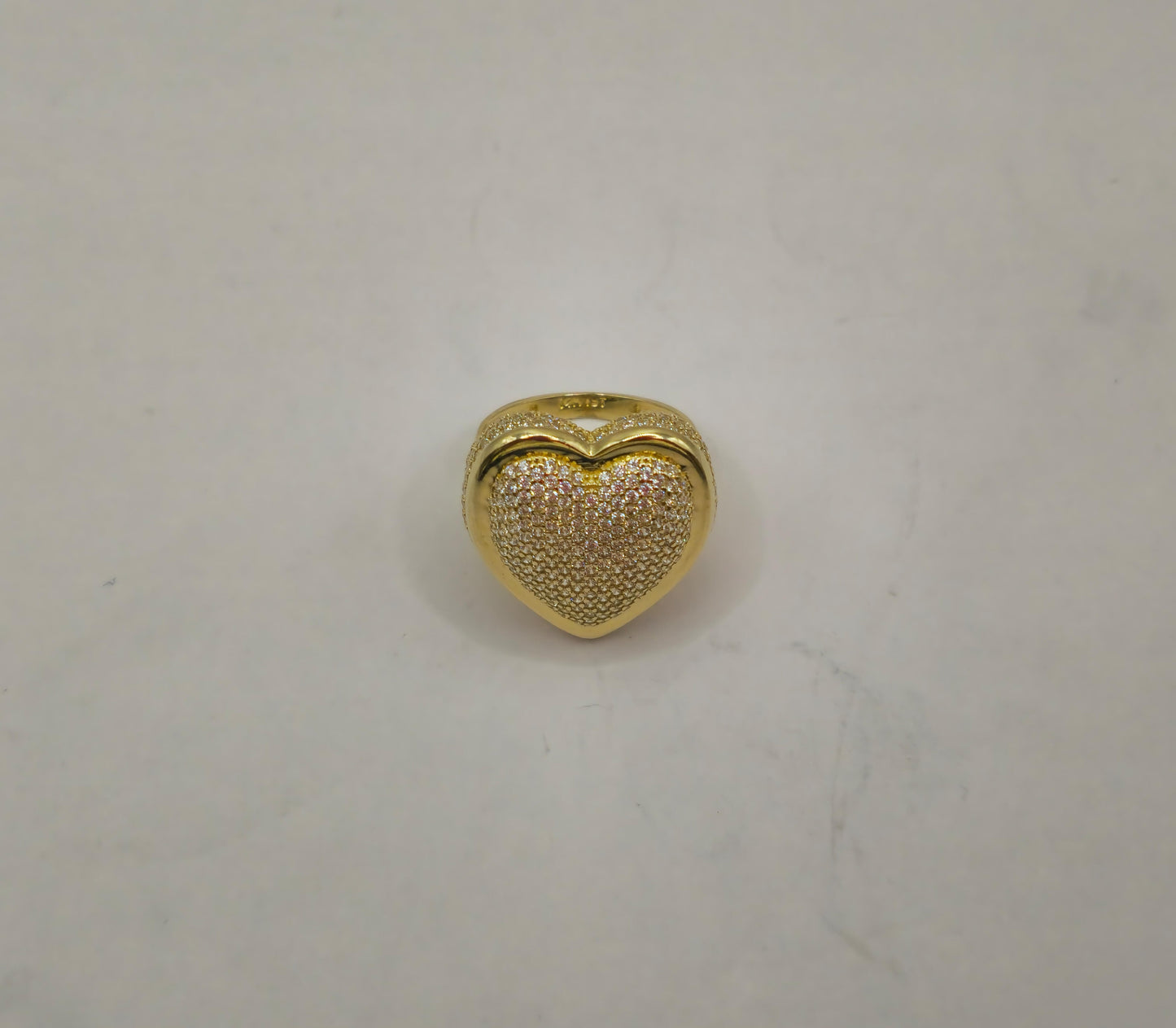 ANILLOS CORAZON 14 KT ZIRCONIA Size 6 ½ Weight 6.7 G