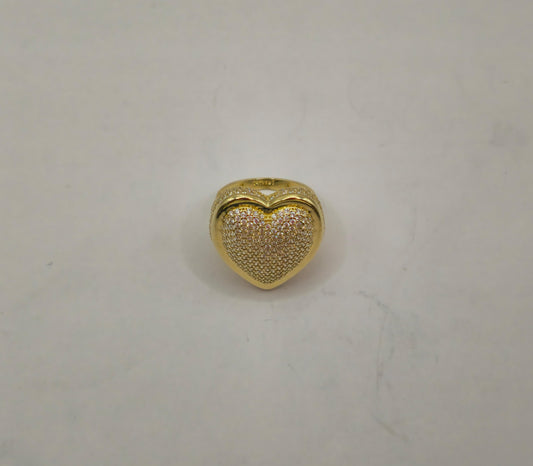 ANILLOS CORAZON 14 KT ZIRCONIA Size 6 ½ Weight 6.7 G