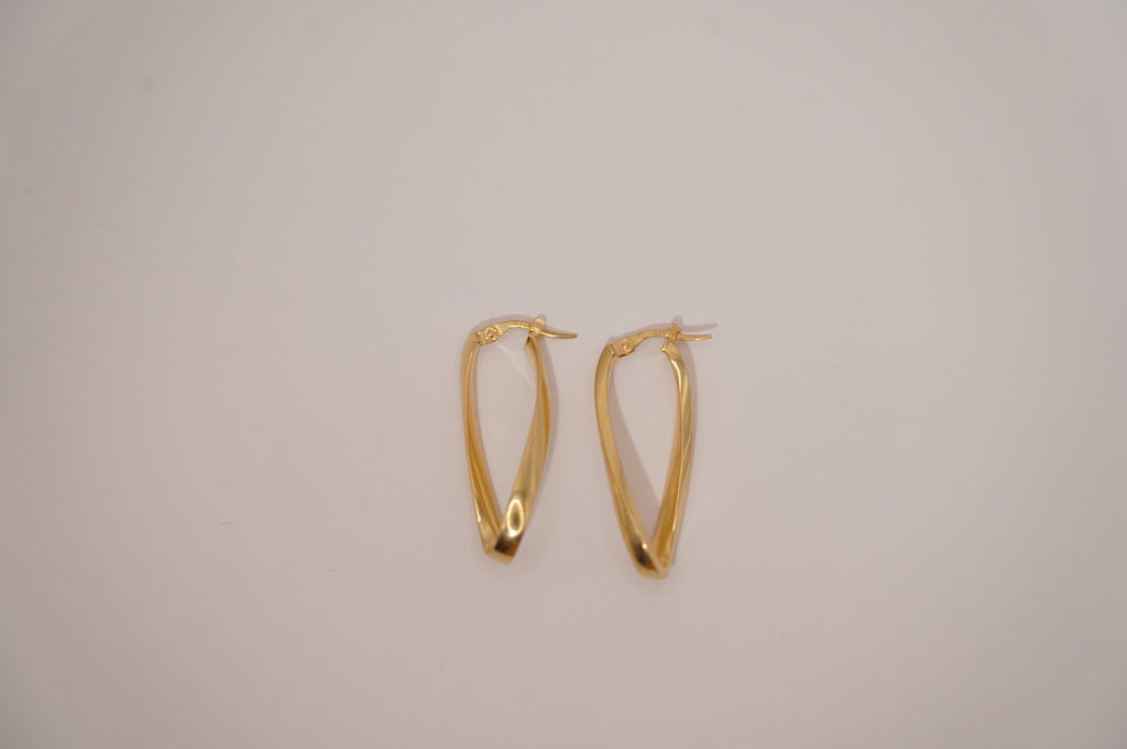 TWISTED HOOP EARRINGS 14 KT Weight 2.2 G