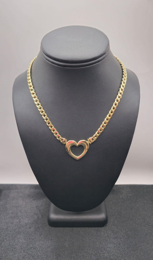 HEART CHOKER CHAIN 10 KT Weight 15.8 G