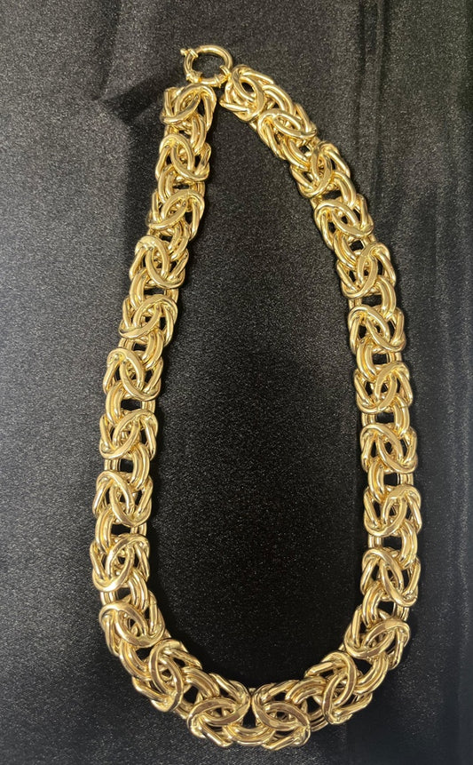 BYZANTINE CHOKER CHAIN 14 KT Size "18" x 16 mm Weight 64.0 G