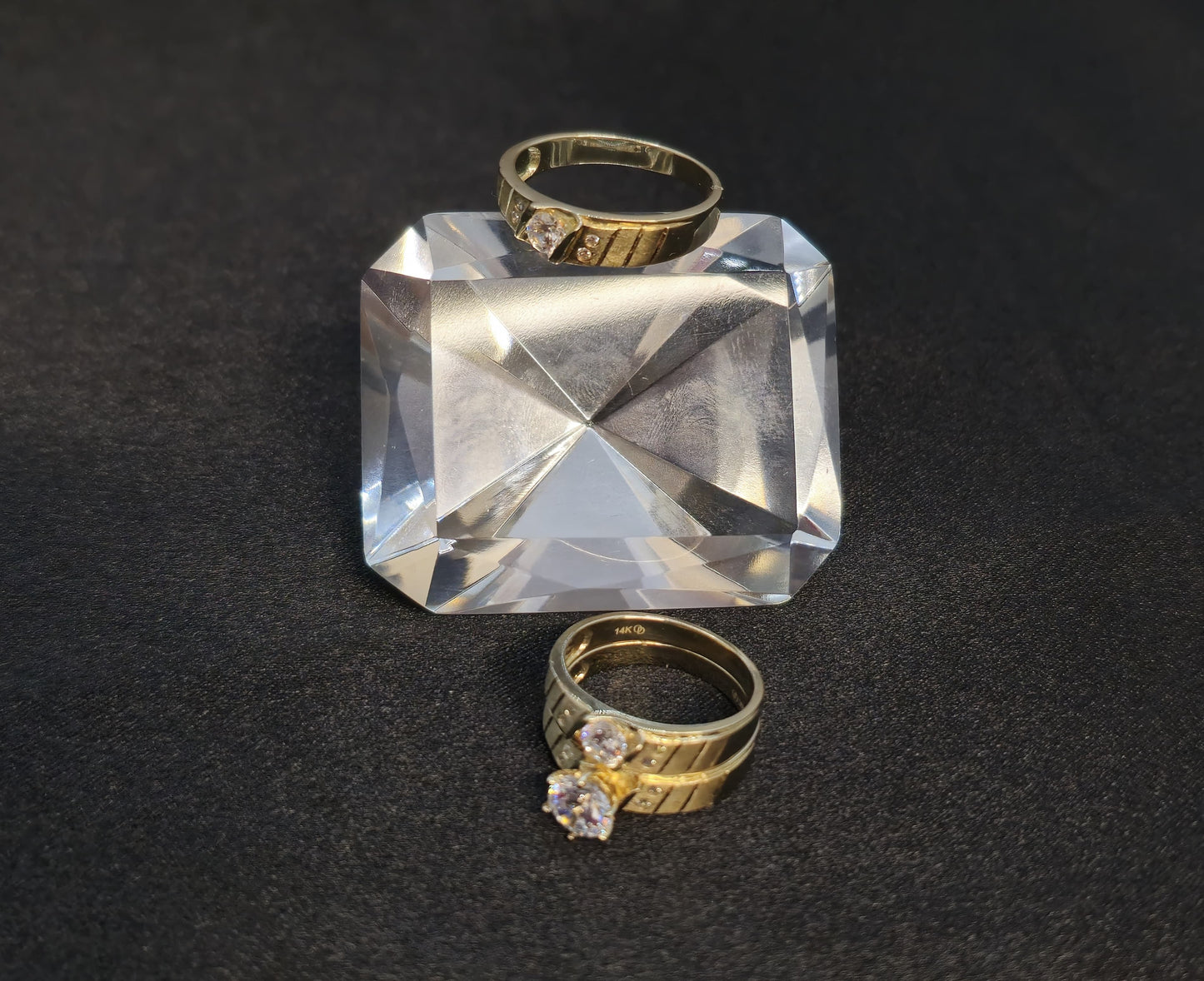 ANILLOS TRIO COMPROMISO 14 KT Size M "10" W 6 ½ Weight 8.7 G