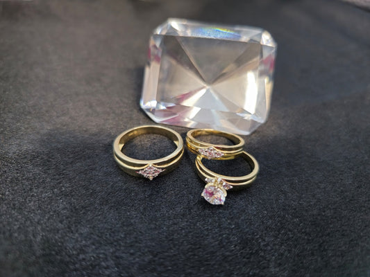 ANILLOS TRIO COMPROMISO 14 KT Size M "10" W "7" Weight 10.0 G