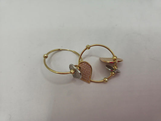 HEART HOOP EARRINGS 14 KT Weight 5.8 G